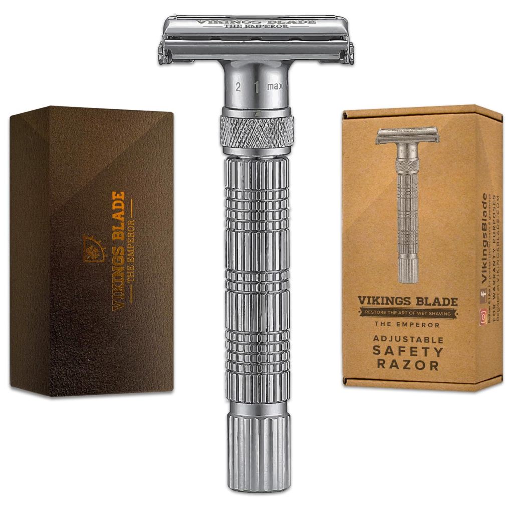 Dao cạo râu cổ điển classic USA, thiết kế gập cánh bướm, kiểu ren, mang phong cách vùng Viking